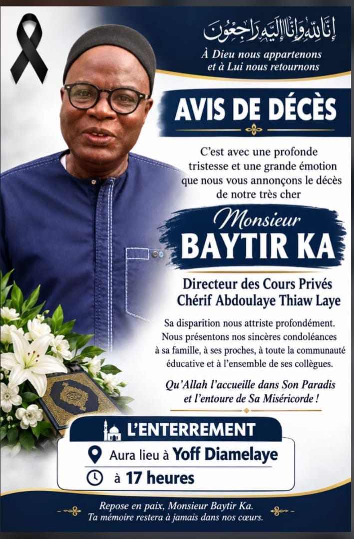 RAPPEL A DIEU DE BAYTIR KA : L’hommage de Libasse Diagne LAHI